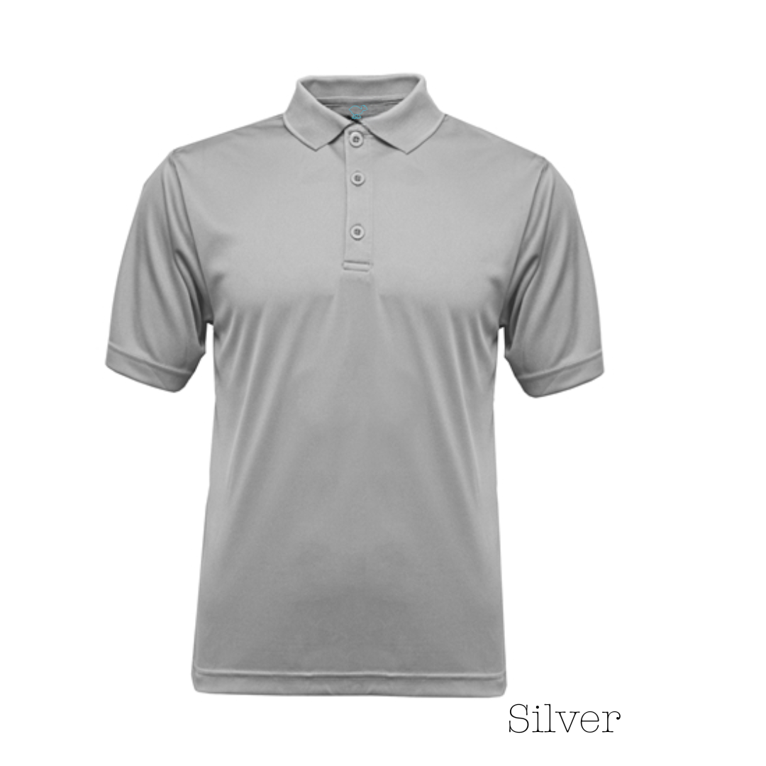 Silver Men's Solid Polo Shirt