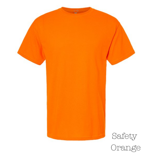 Safety Orange 50% Cotton / 50 % Polyester Short Sleeve Tee