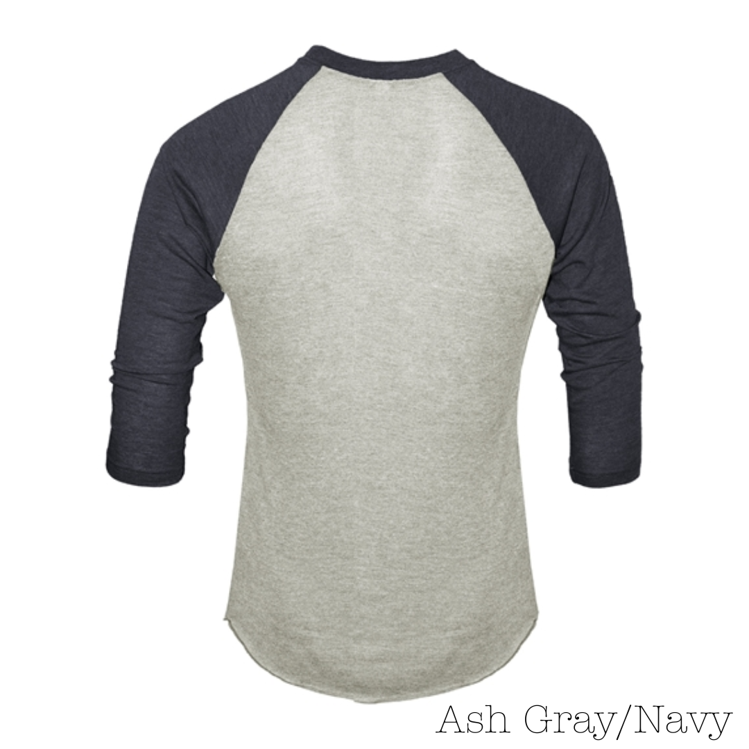 Navy Tri-Blend 3/4 Sleeve Raglan