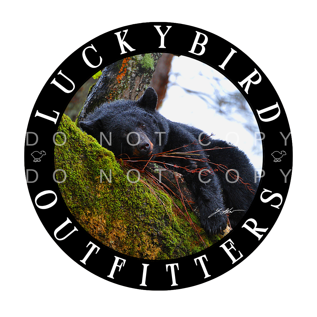 LuckyBird Outfitters Comfort Color T-Shirt with Black Bear Print