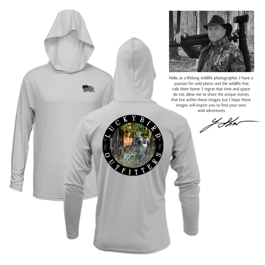 LuckyBird Outfitters Performance Hoodie with Buck Print