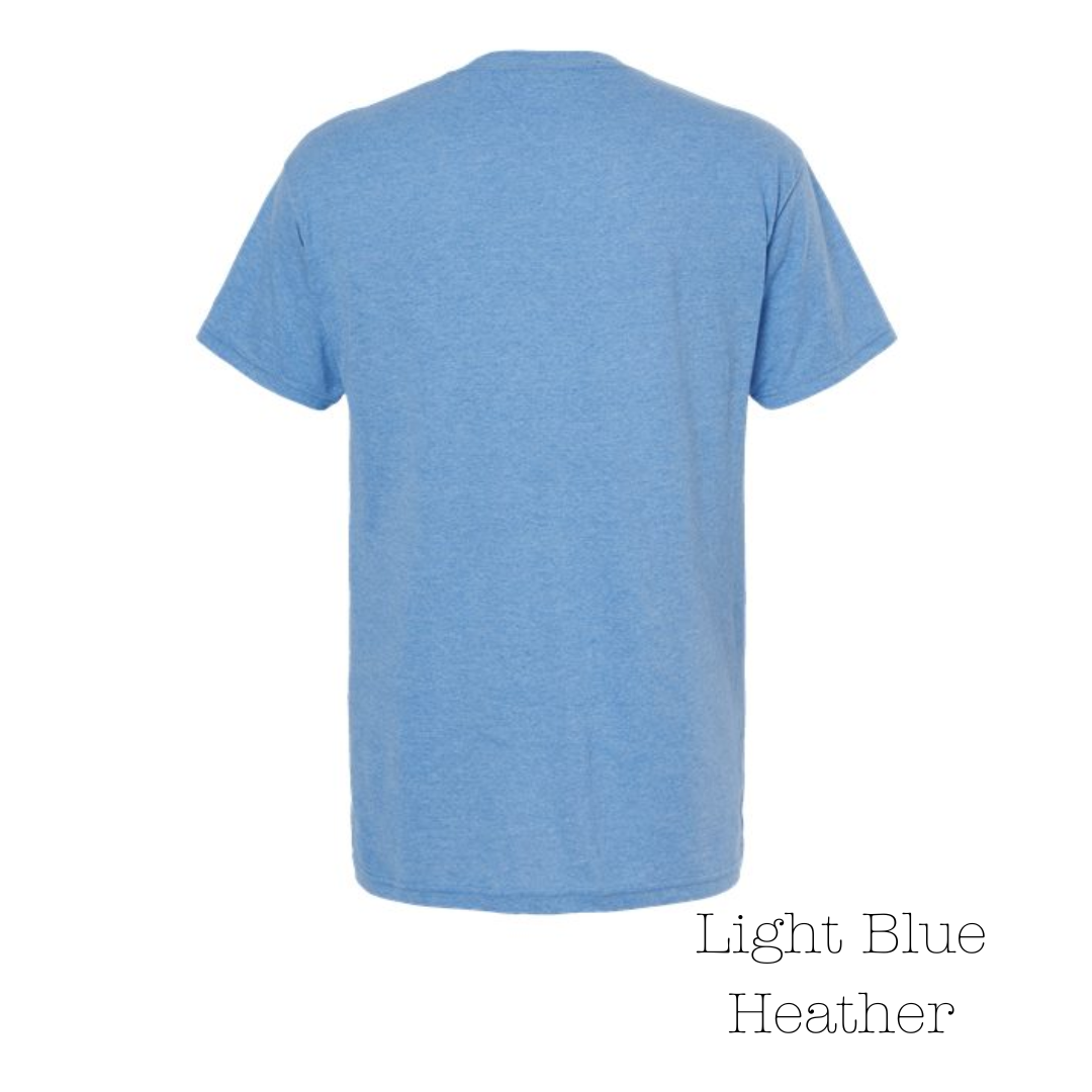 Light Blue Heather 50% Cotton / 50% Polyester Short Sleeve Tee