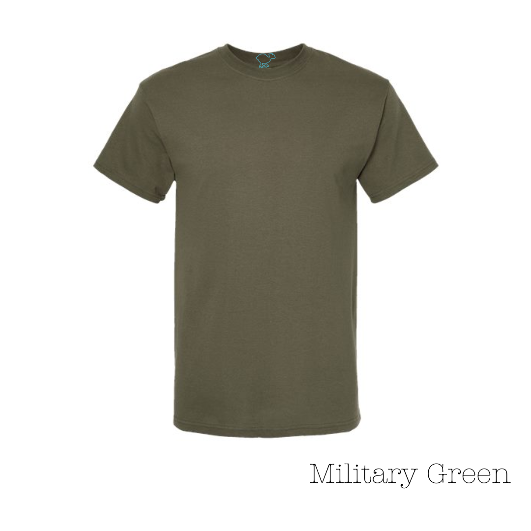 Military Green Cotton Short Sleeve Tee