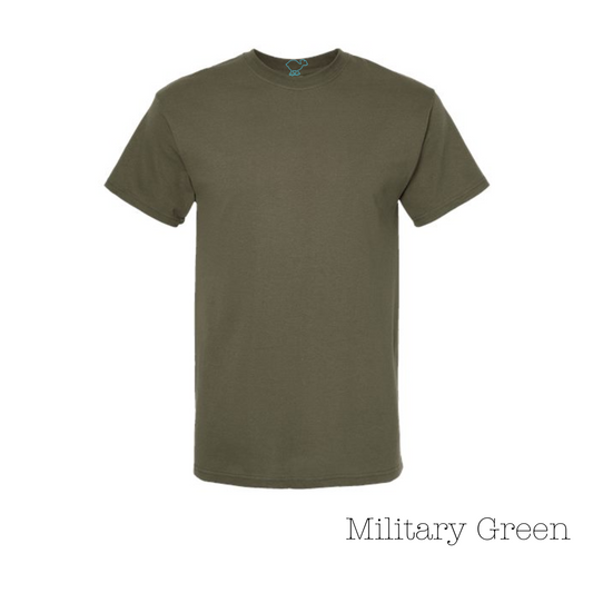 Military Green Cotton Short Sleeve Tee