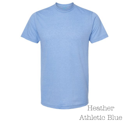 Heather Athletic Blue 65/35 Short Sleeve Tee