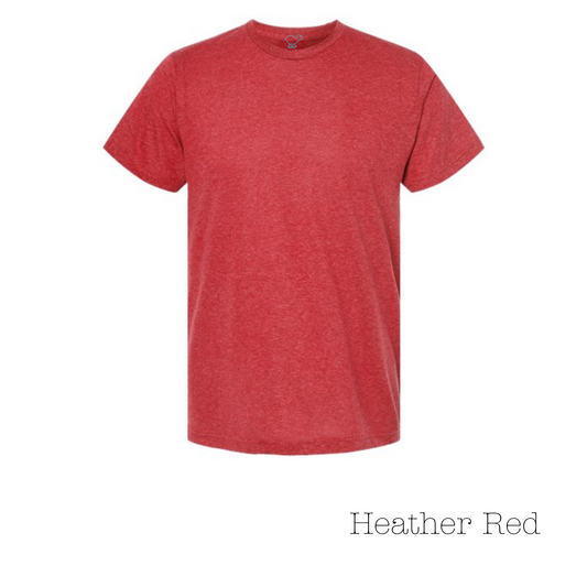 Heather Red 65/35 Short Sleeve Tee