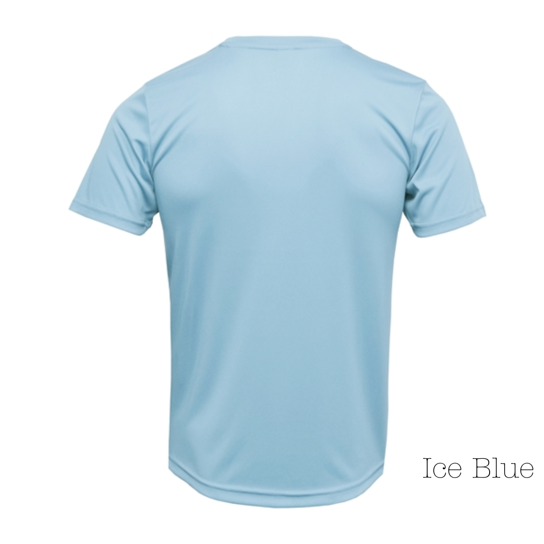 Ice Blue 100% Polyester Short Sleeve Tee