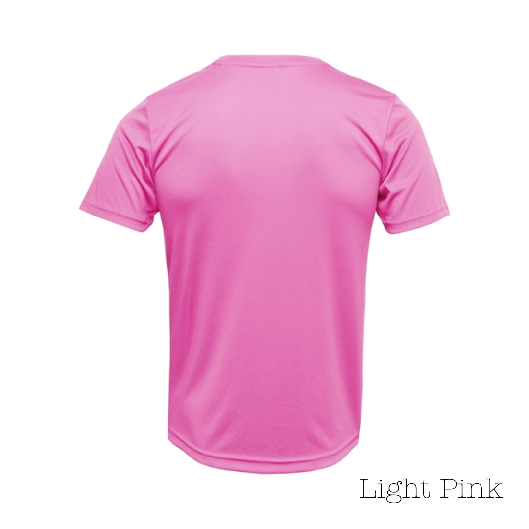 Light Pink 100% Polyester Youth Short Sleeve Tee