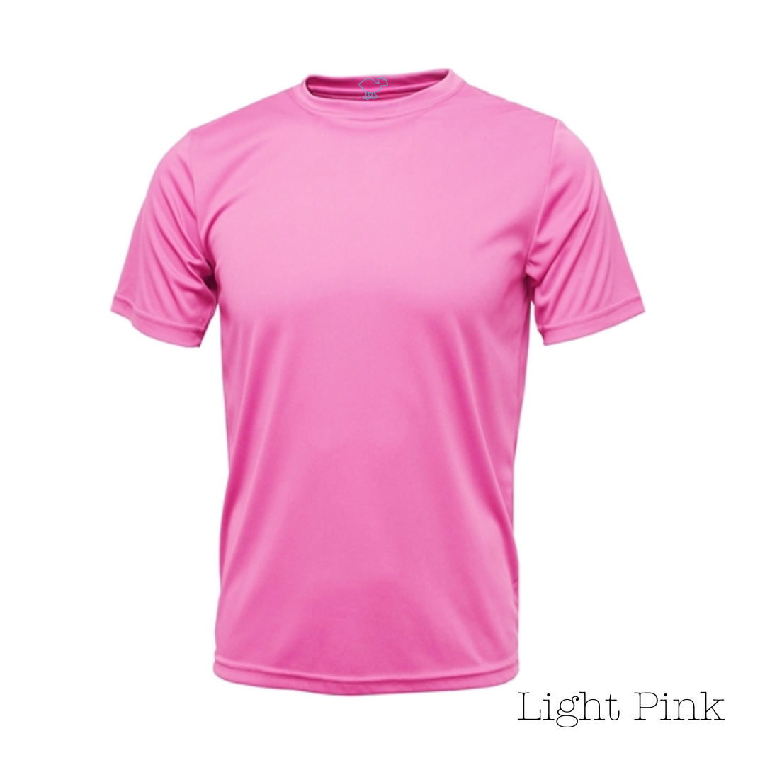 Light Pink 100% Polyester Youth Short Sleeve Tee