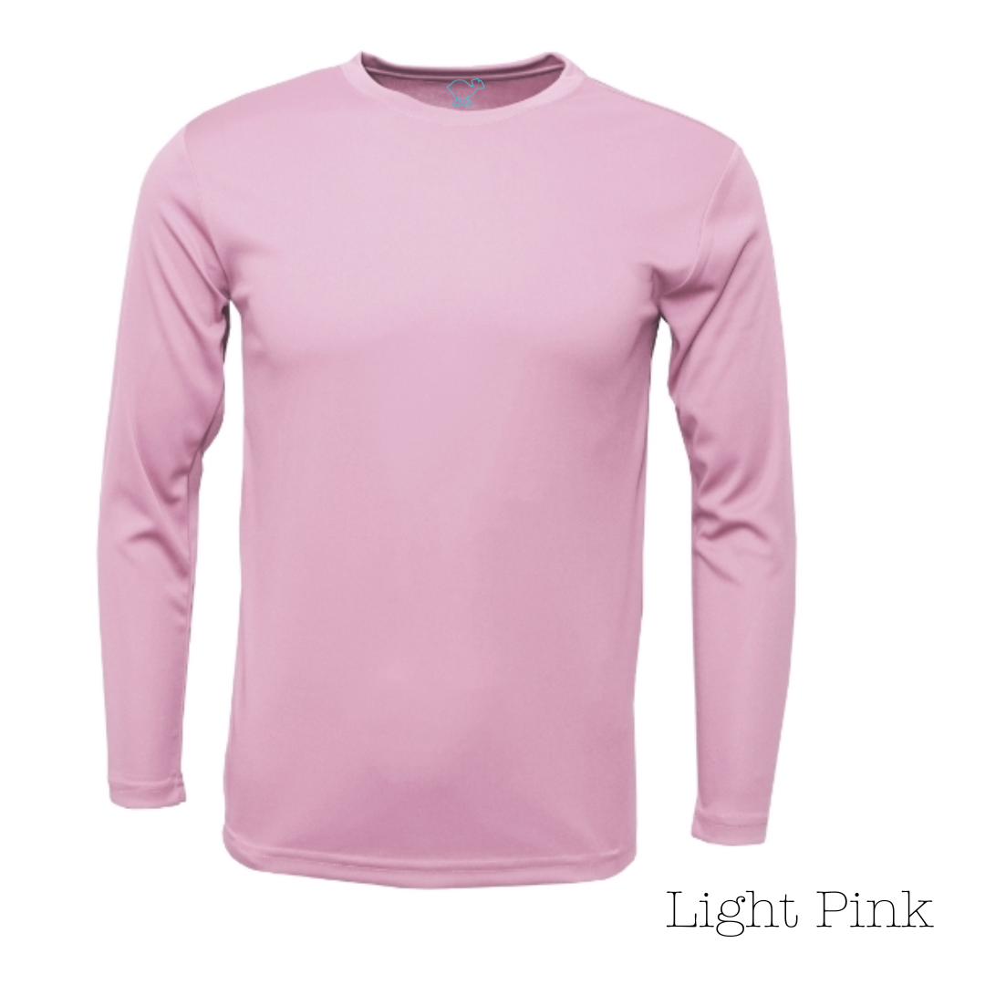 Light Pink 100% Polyester Youth Long Sleeve