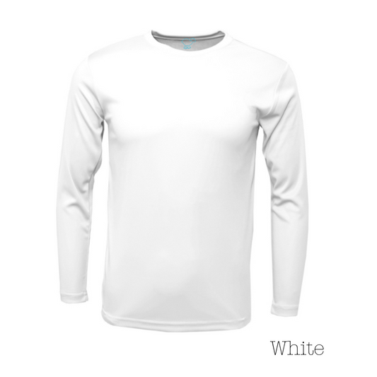 White 100% Polyester Youth Long Sleeve Tee