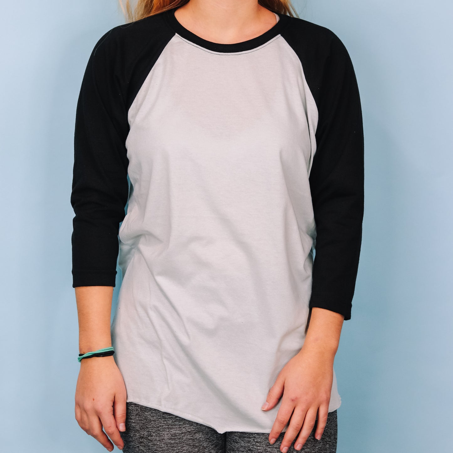 Black 3/4 Sleeve Platinum Body Raglan